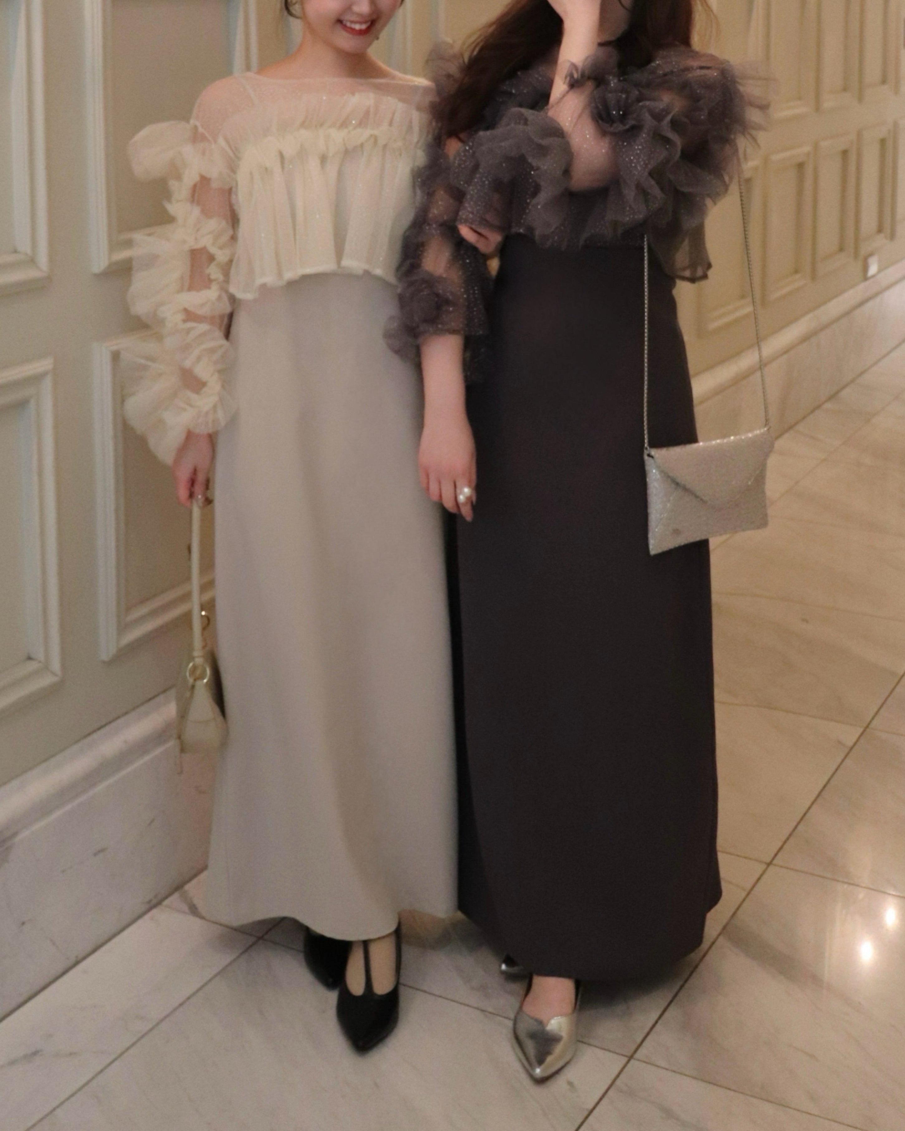 【予約】フリルラメチュールオケージョンワンピース