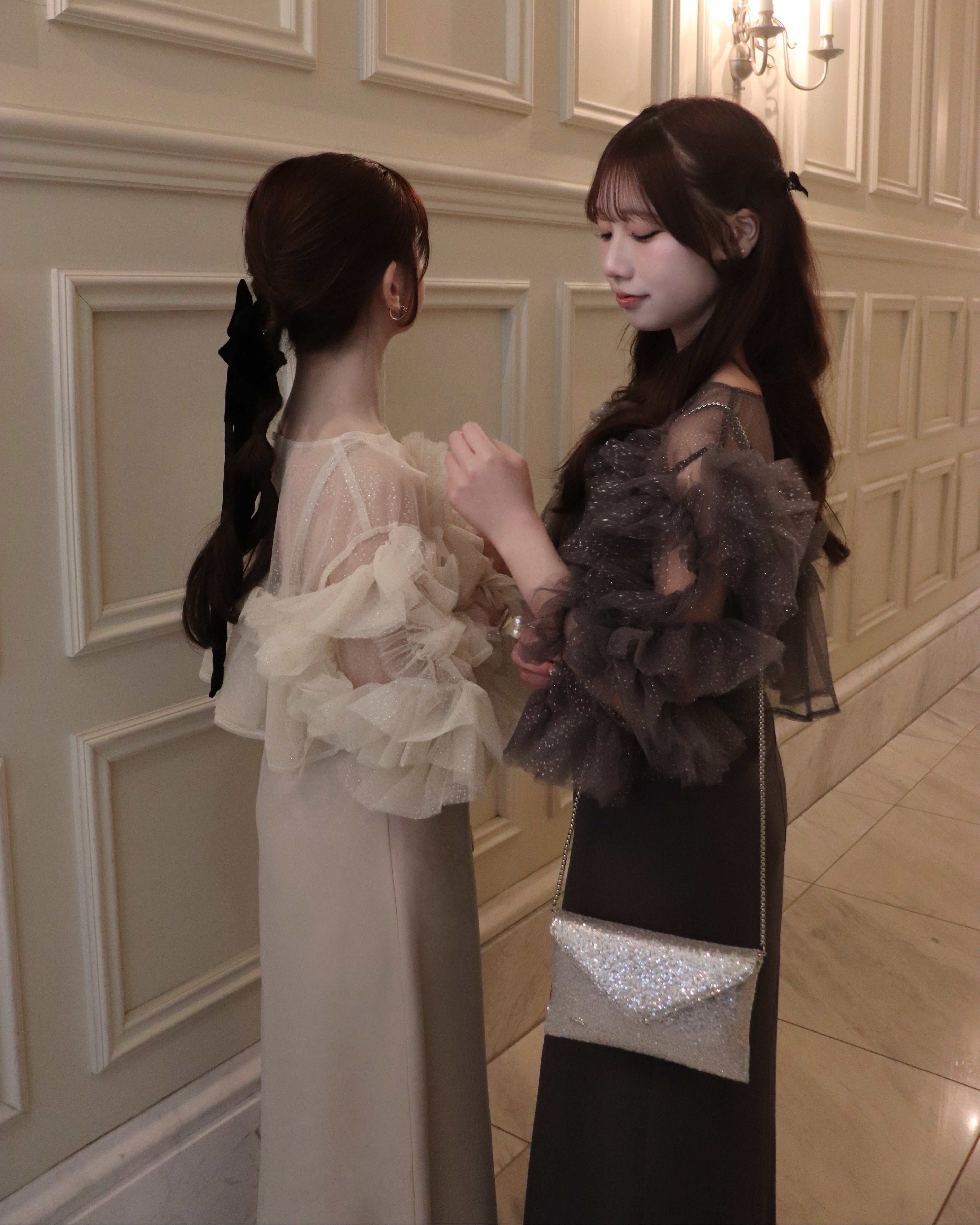 【予約】フリルラメチュールオケージョンワンピース