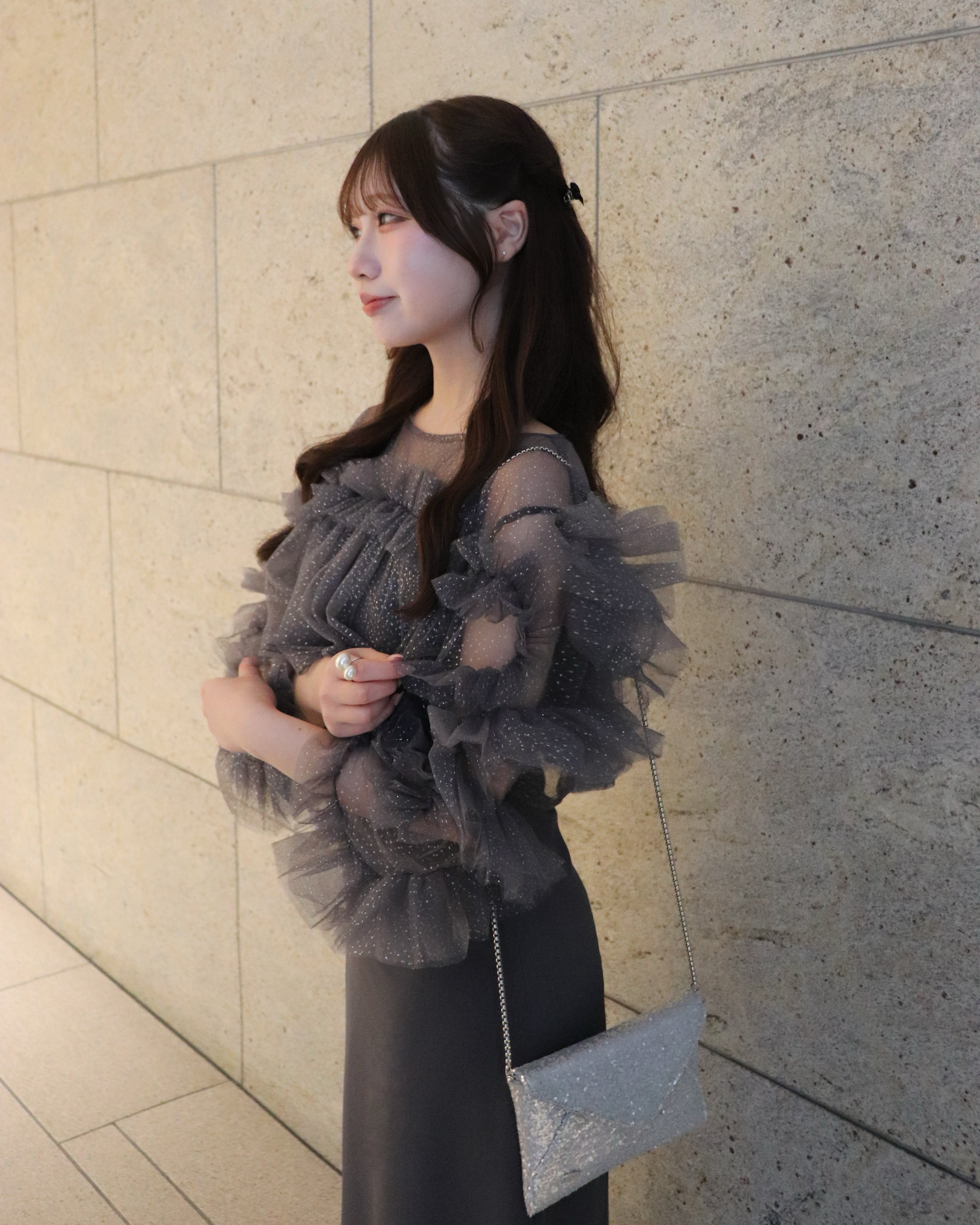 【予約】フリルラメチュールオケージョンワンピース