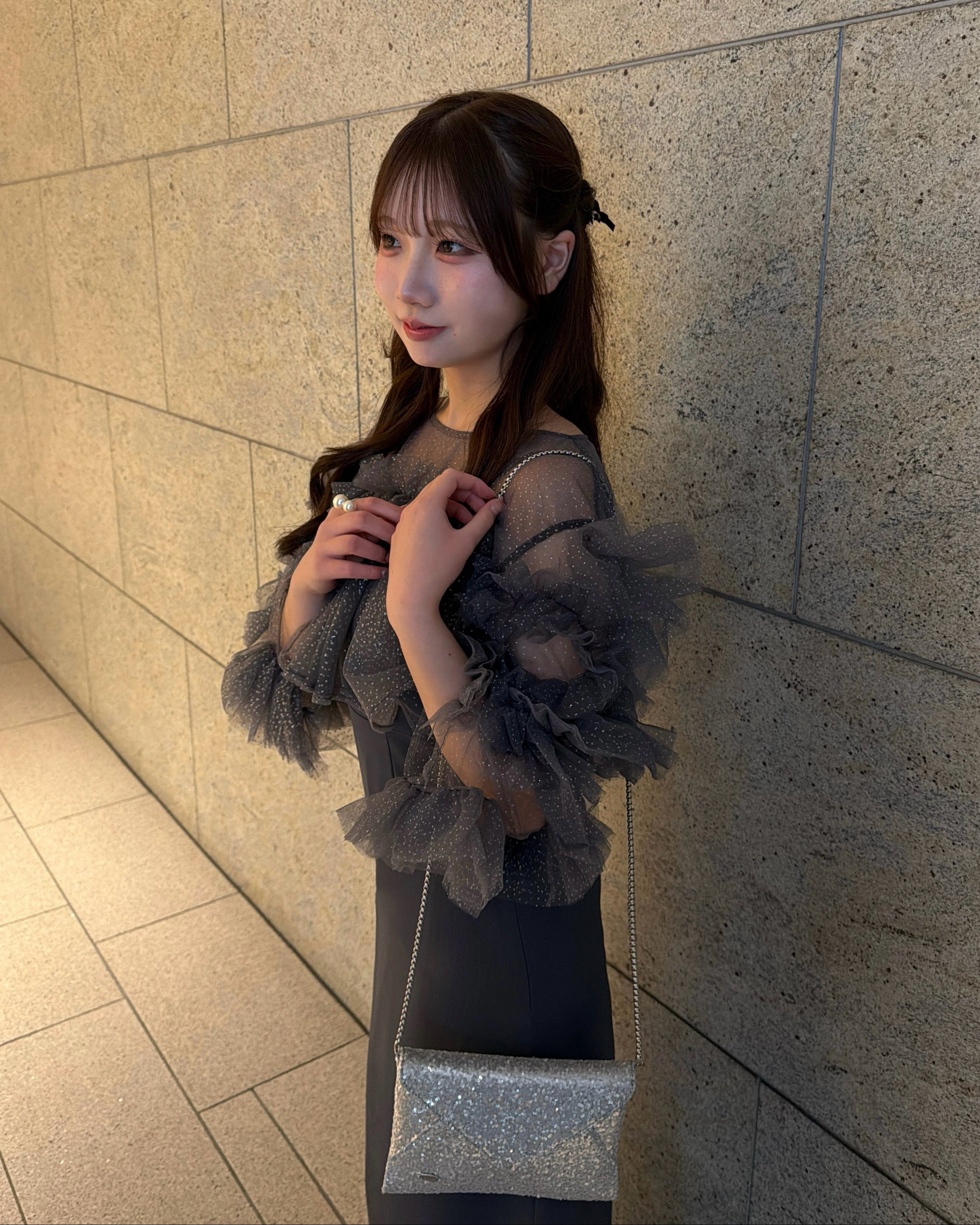 【予約】フリルラメチュールオケージョンワンピース