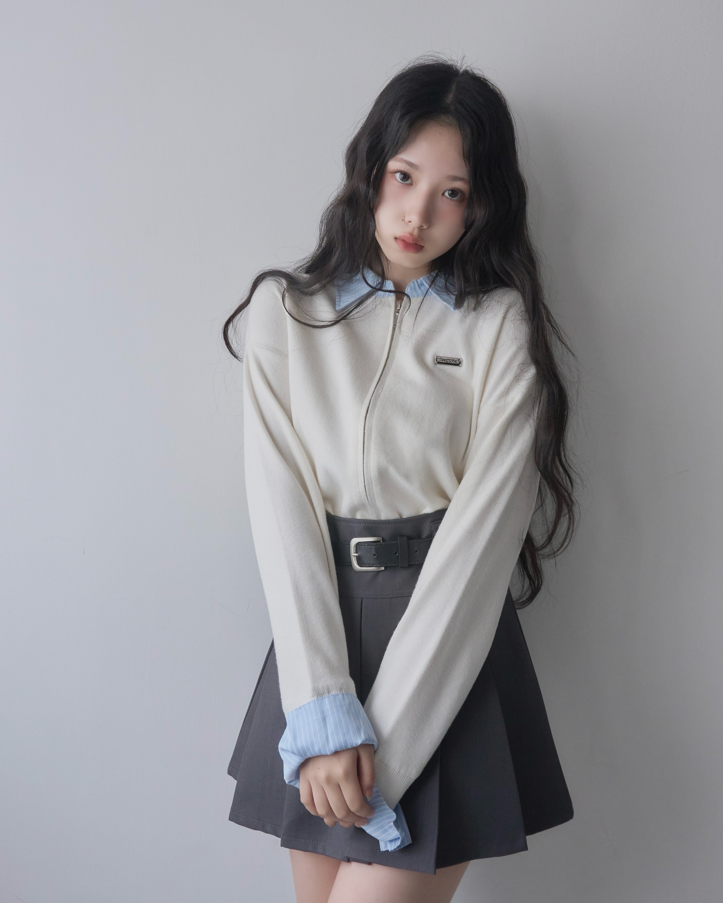 シャツレイヤードライクニット