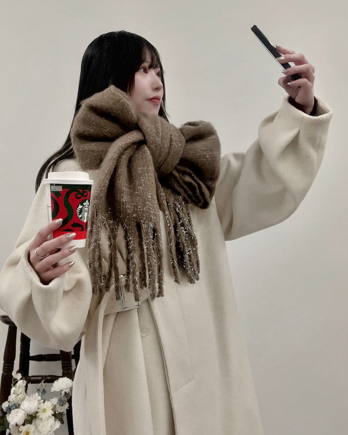 12月下旬お届け予約】グリッターラメボリュームマフラー｜MELLOWNEON