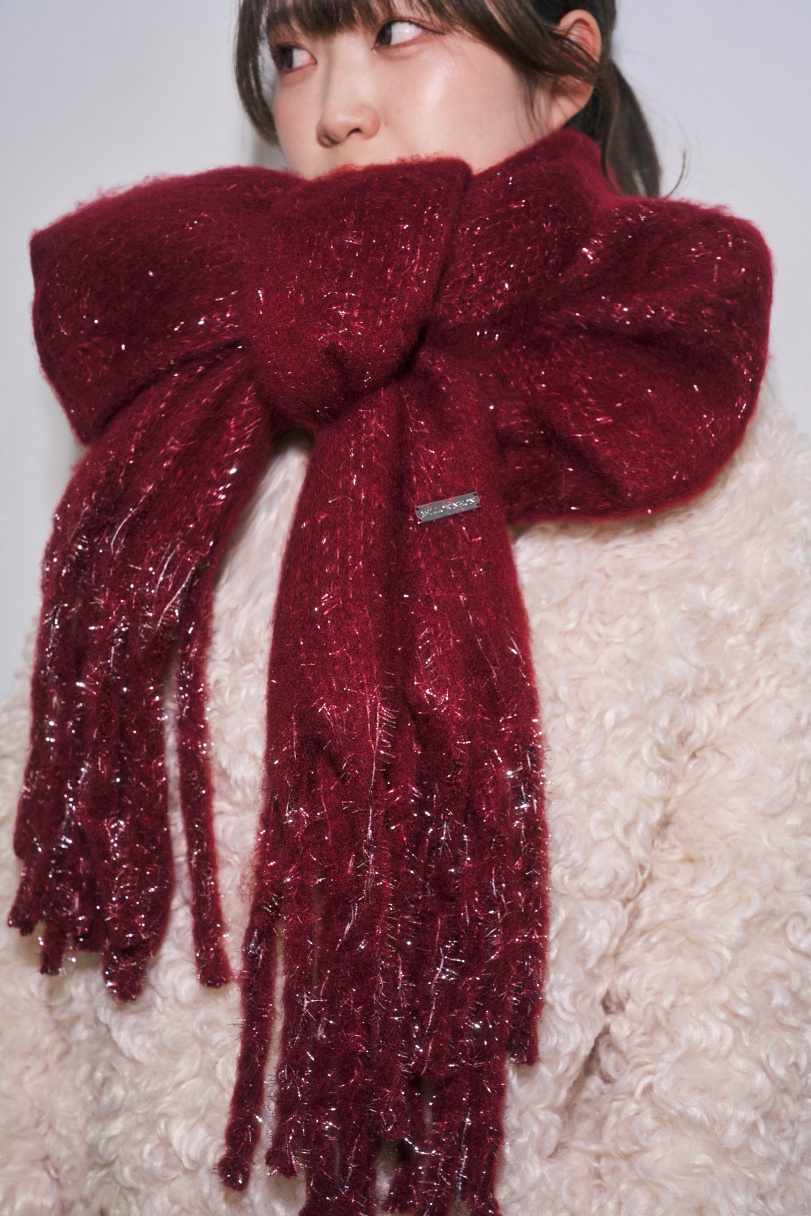 【一部予約】グリッターラメボリュームマフラー