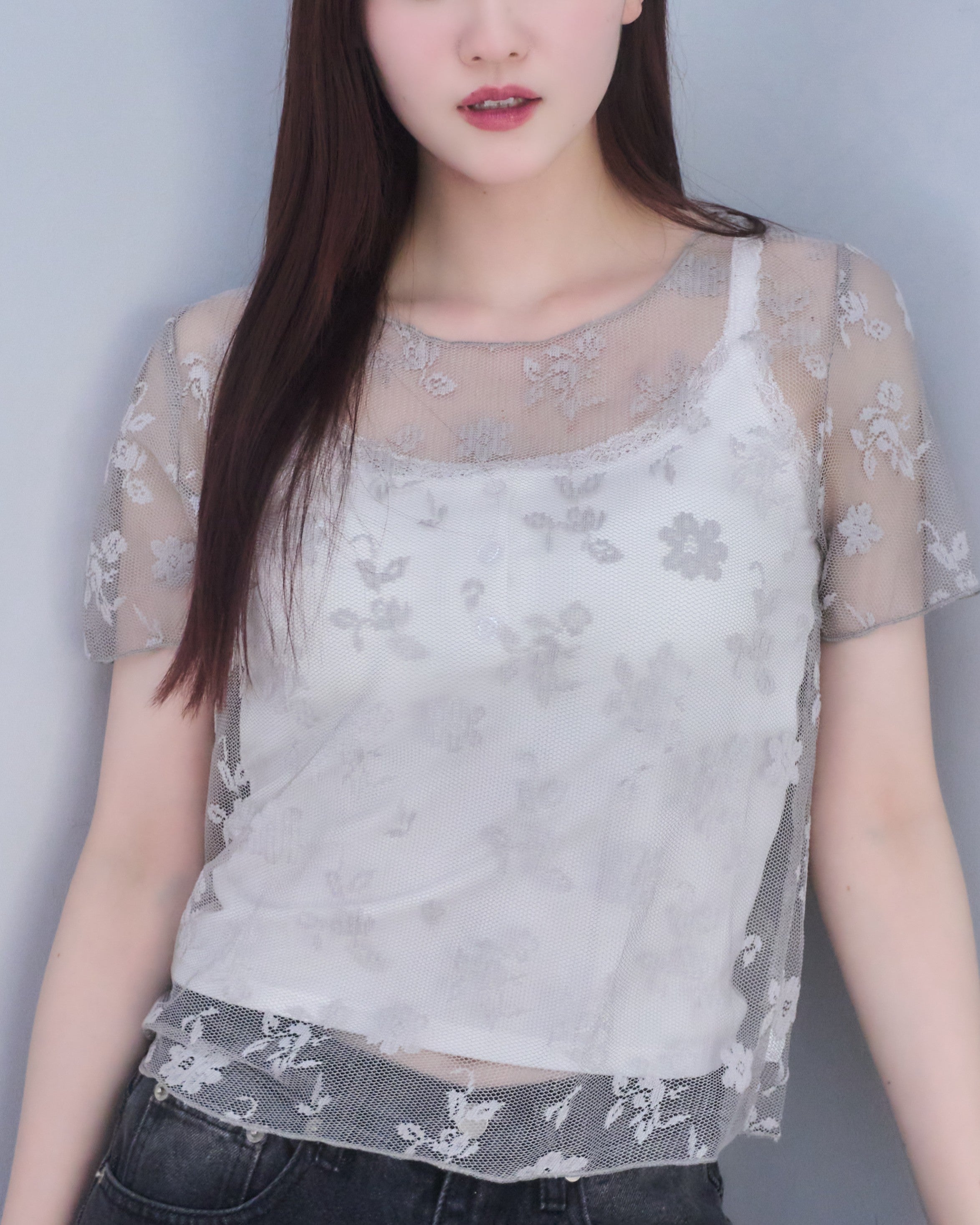 レースフラワーＴシャツ