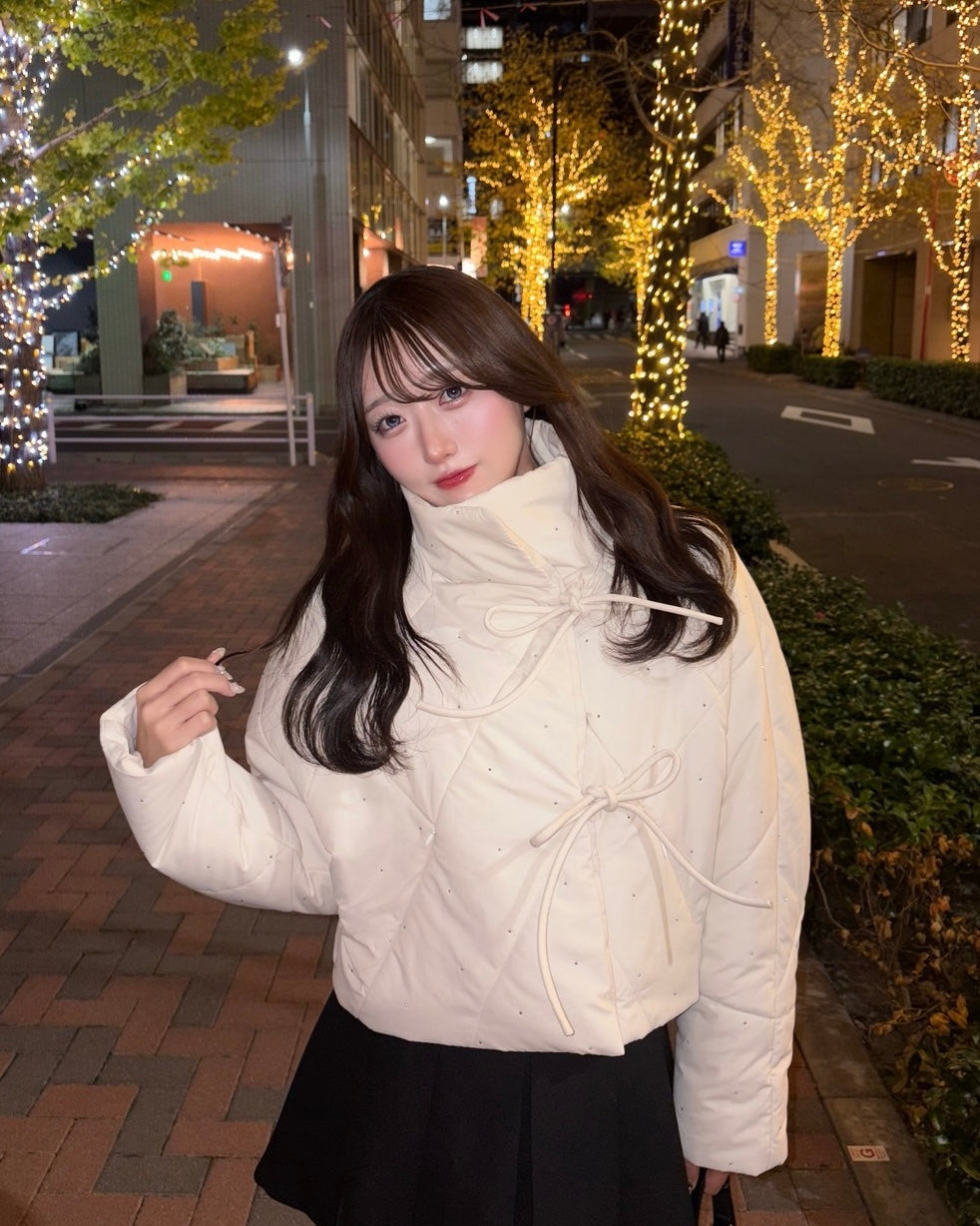 Bijou 缎带绗缝外套