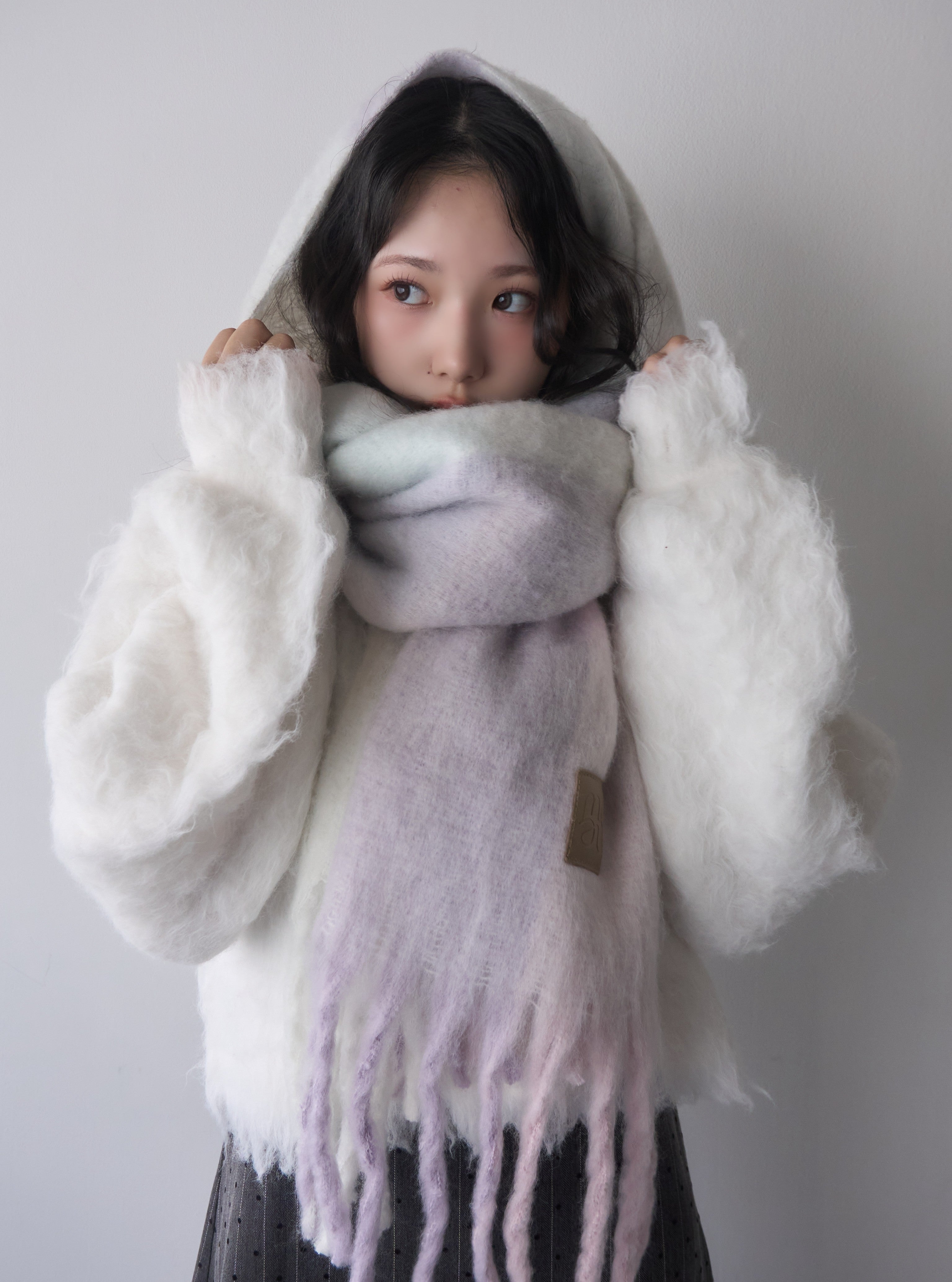 ボリュームブロックチェックマフラー｜MELLOWNEON (メロウネオン) 公式