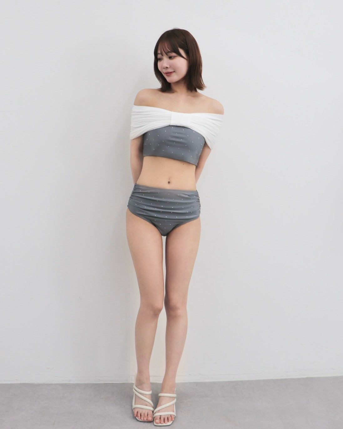 【予約】2wayビジューリボン水着