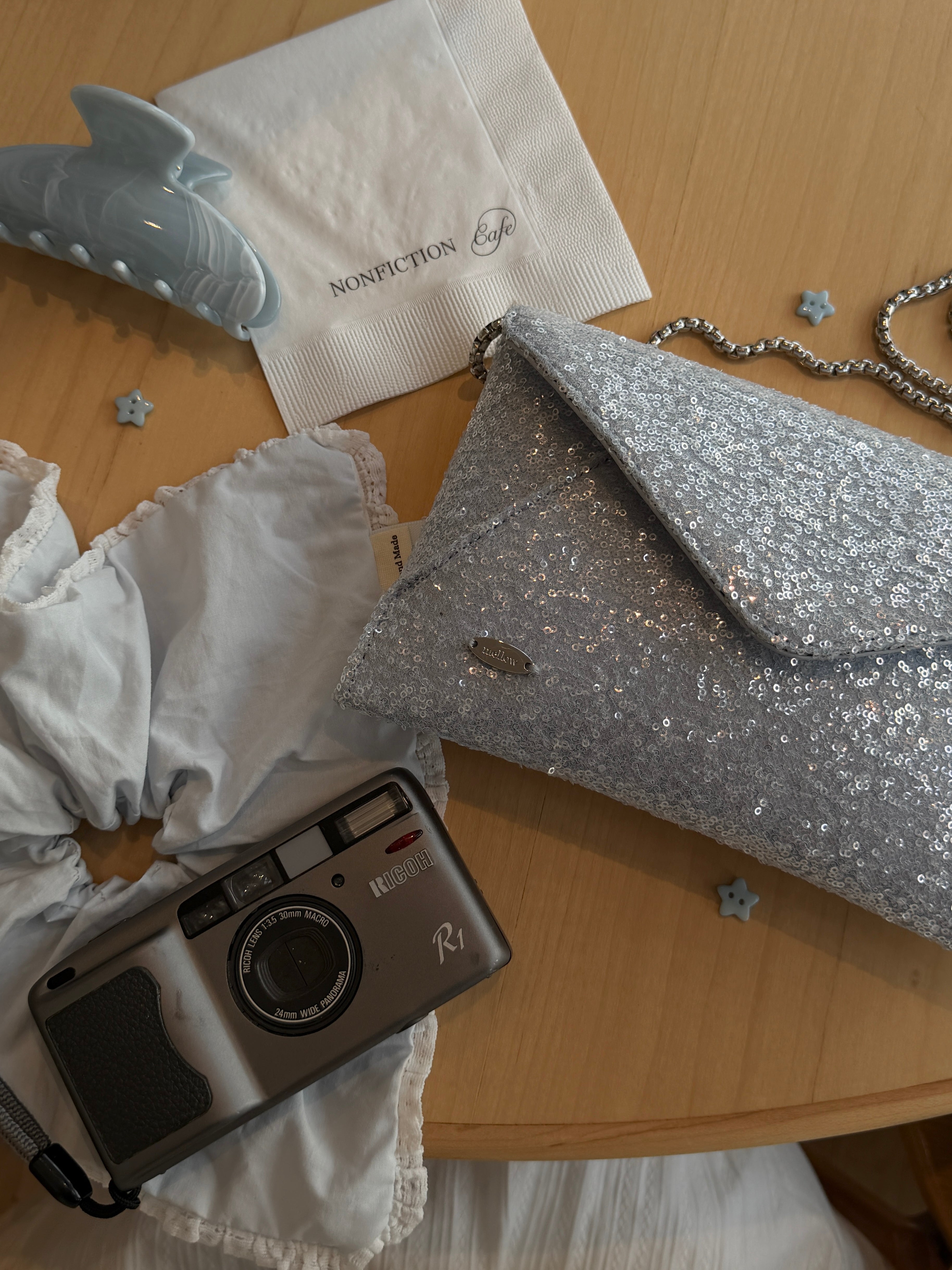 2wayスパンコールレターミニバッグ