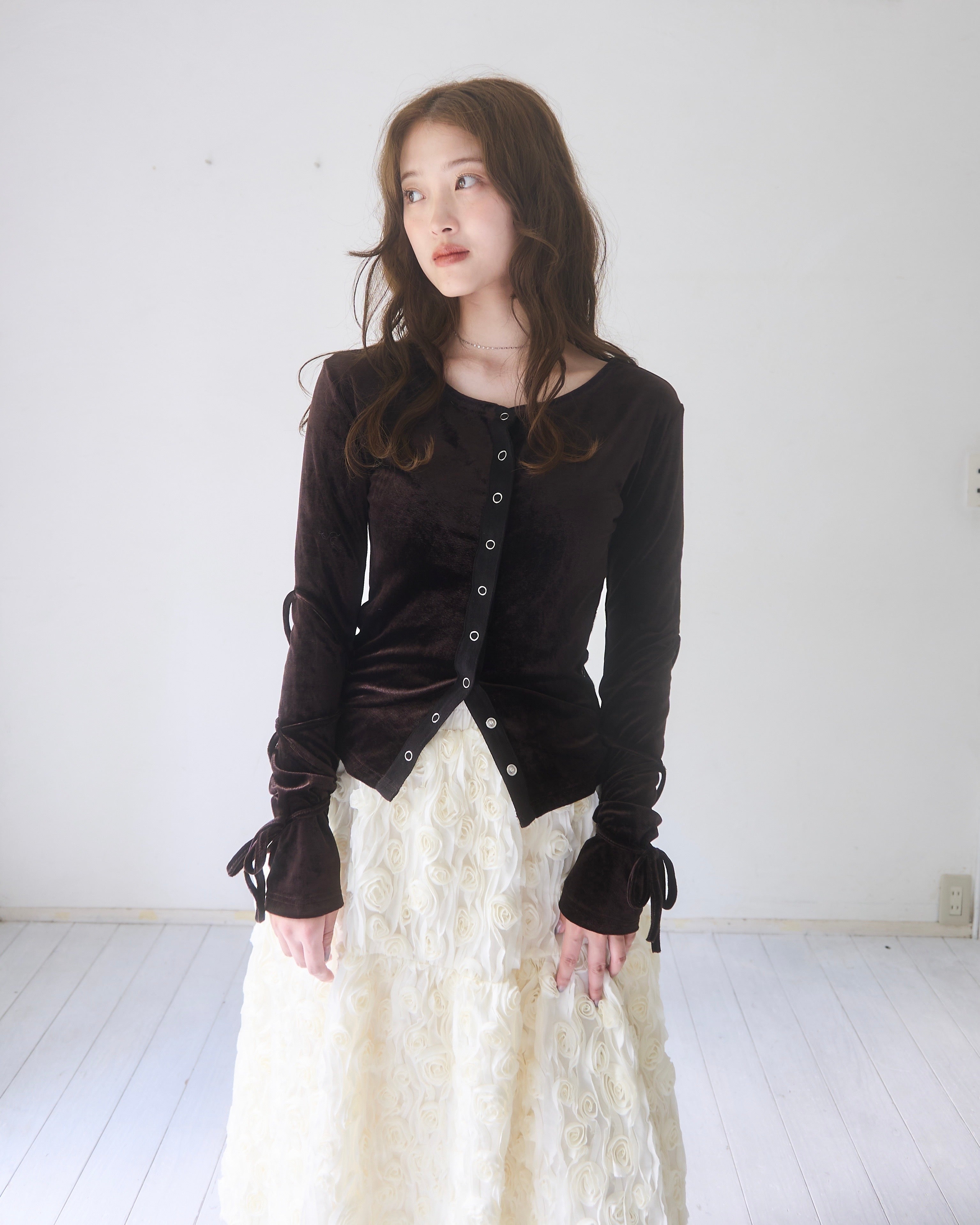 ベロアリボントップス