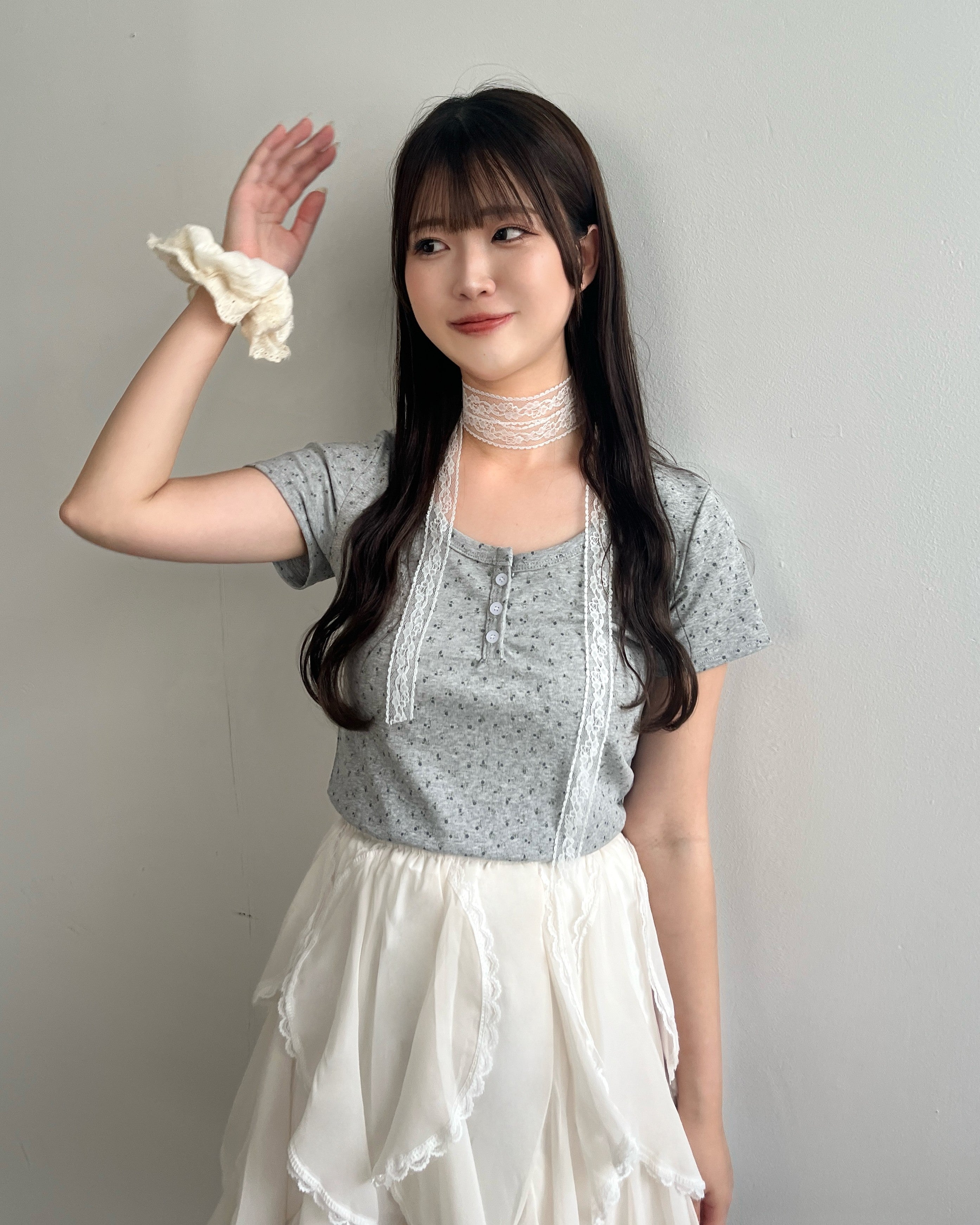 Random Ruffle Lace Mini Skirt